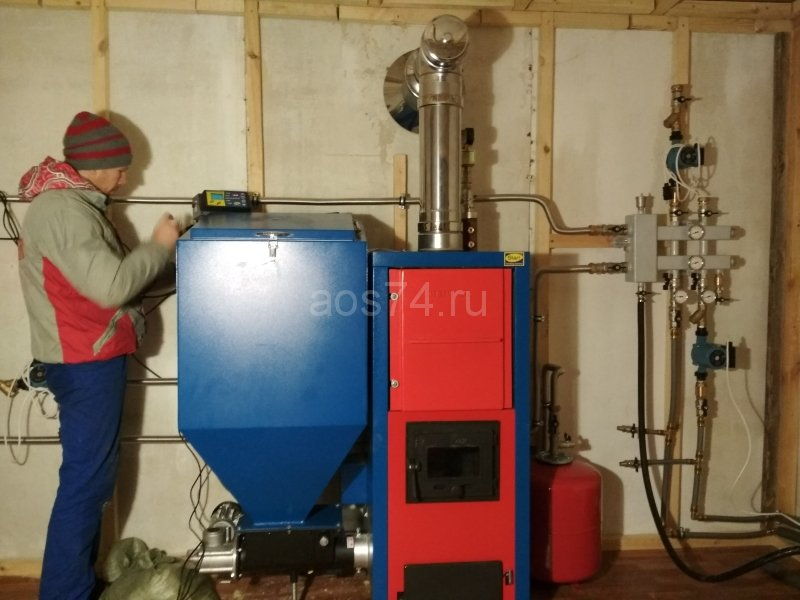 Монтаж котельной для отопления частного жилого дома на базе пеллетного котла СТАРТ-30-GR в Челябинской области